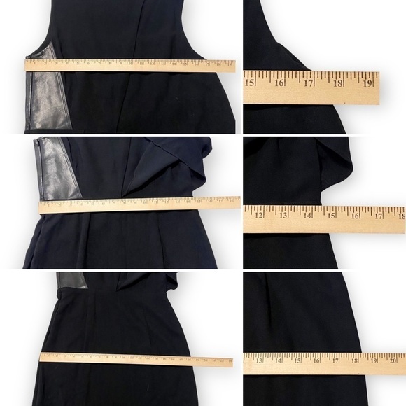 NWT Alexander Wang Black Sheath Dress with Leather Inset, Size 10 - Picture 13 of 15
